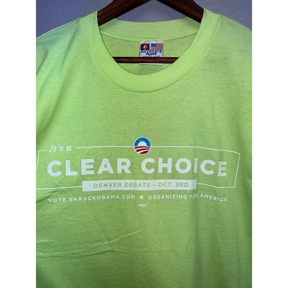 Vintage Denver Debate Shirt Vote Barack Obama Yellow Presidential Tee XL - Picture 4 of 8
